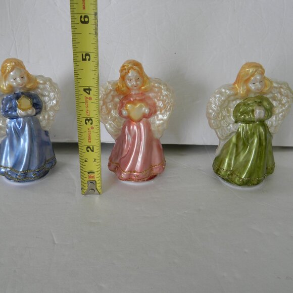 Set of 3 Illuminated Mercury Glass Angels by Valerie PARR HILL **NO LIGHTS - Picture 2 of 3